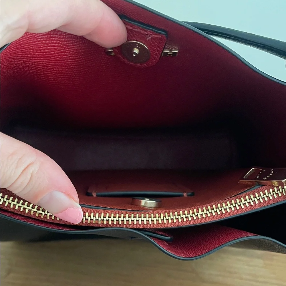 Coach Black Crossbody Bucket Bag with Gold Accents - Picture 4 of 7